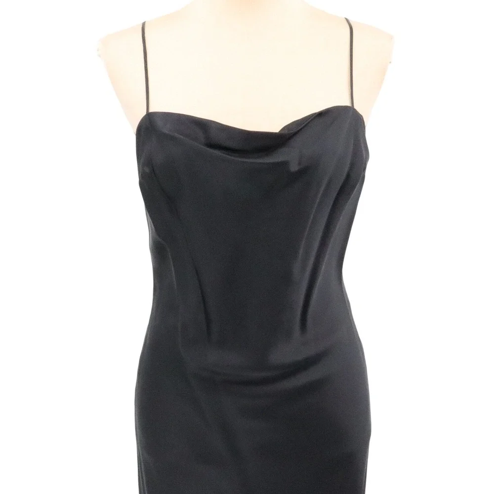 Rimini by‎ Shaw Silk Midi Slip Dress Cowl Neck Black Size 8 - Picture 4 of 10